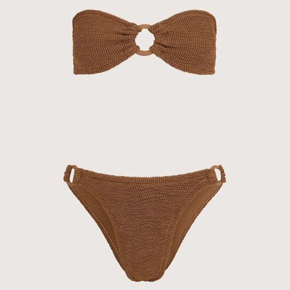 Sold hunza g crinkle gloria bikini set in metallic cocoa - Picture 4 of 10